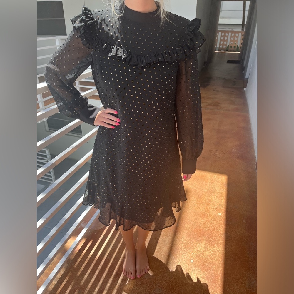 Ted baker black and gold dress size 1